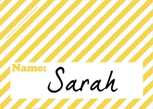 Stripe Yellow Placecards - Pack of 8