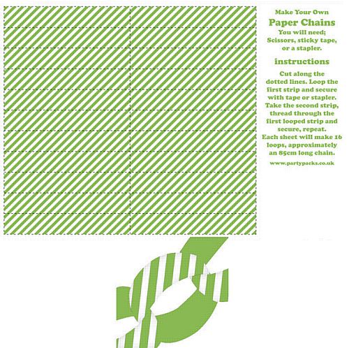 Stripe Green Paper Chain Kit - A3 Card