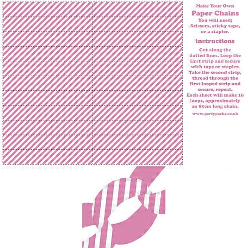 Stripe Pink Paper Chain Kit - A3 Card
