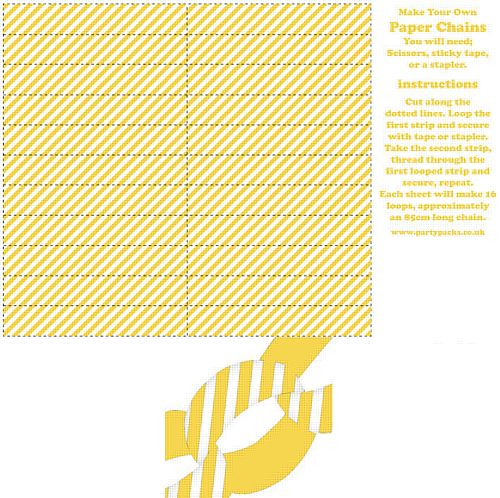 Stripe Yellow Paper Chain Kit - A3 Card