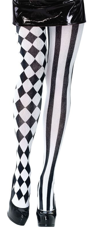 Black and White Harlequin Tights
