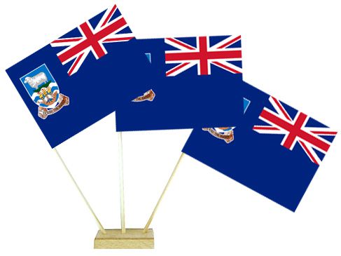 Falkland Islands Paper Table Flags 15cm on 30cm Pole