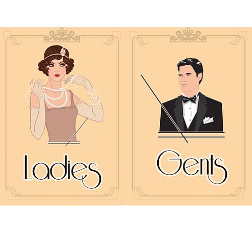 1920's Themed Toilet Signs - Ladies & Gents