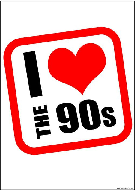 I Heart The 90s Poster - A3