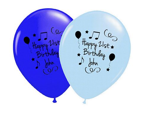 Add Your Name and Age Personalised Balloons - Pack of 50 - Blue Birthday