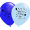 Add Your Name and Age Personalised Balloons - Pack of 50 - Blue Birthday