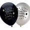 Add Your Name and Age Personalised Balloons - Pack of 50 - Black Birthday