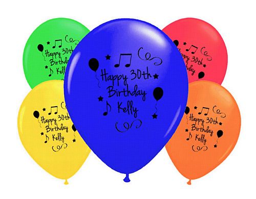 Add Your Name and Age Personalised Balloons- Pack of 50- Multi Birthday