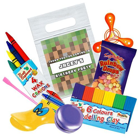 Pixel Blocks Personalised Clear Sealable Bag - With Contents - Each