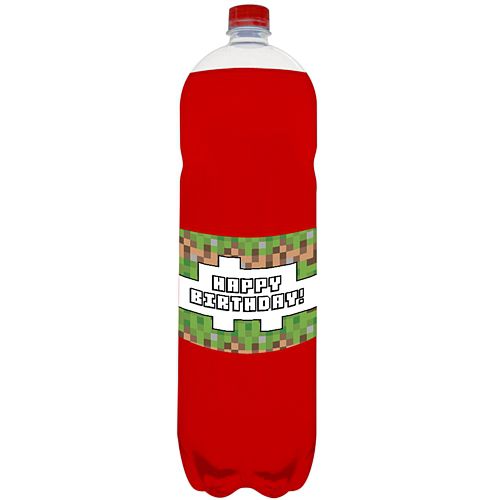 Pixel Blocks Drinks Bottle Labels - Sheet of 4