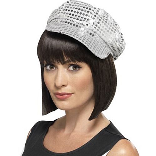 Silver Sequin Cap