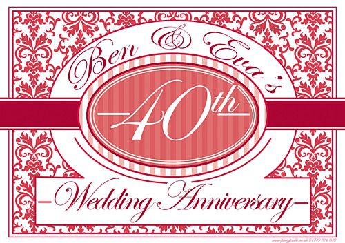 Ruby Anniversary Personalised Poster- A3