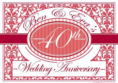 Ruby Anniversary Personalised Poster- A3