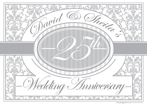 Silver Anniversary Personalised Poster- A3