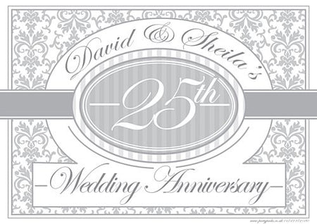 Silver Anniversary Personalised Poster- A3