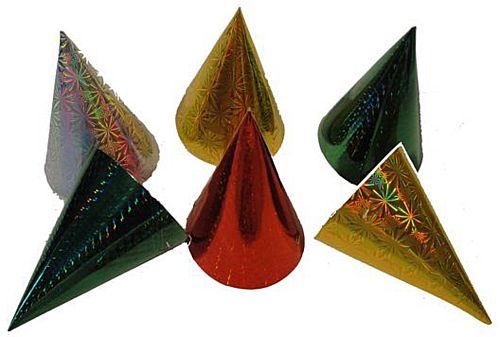Prismatic Cone Party Hats - 16cm
