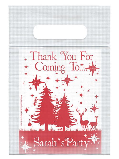 Personalised Wonderful Christmas Card Insert With Sealed Party Bag - Pack of 8