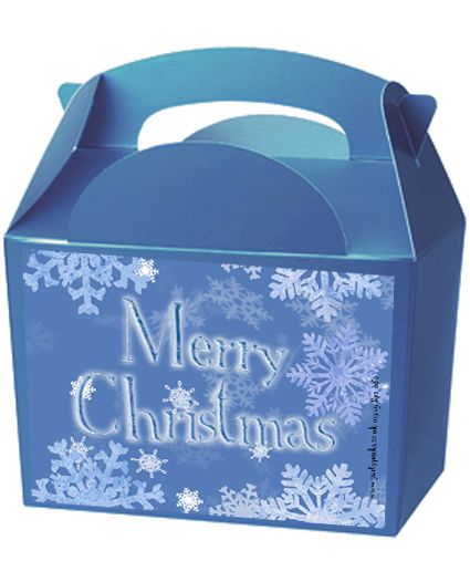 Frosty Snowflakes Merry Christmas Party Box Kit - Pack of 4
