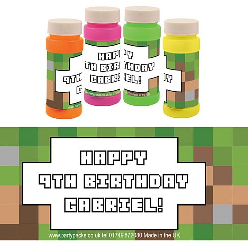 Personalised Bubbles - Pixel Blocks - Pack of 8