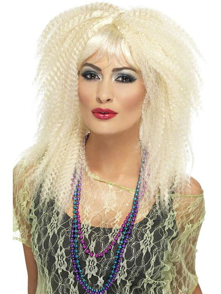 80's Blonde Crimped Wig