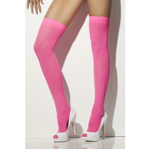 Neon Pink Hold-Up Stockings
