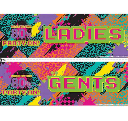 Back to the 80's Toilet Signs - Ladies & Gents – Party Packs