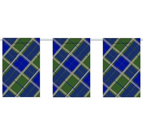 Blue Tartan Flag Interior Bunting - 2.4m