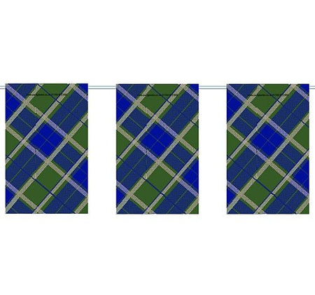 Blue Tartan Flag Interior Bunting - 2.4m