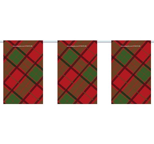 Red Tartan Flag Interior Bunting - 2.4m