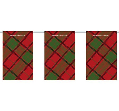 Red Tartan Flag Interior Bunting - 2.4m