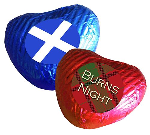 Burns Night Heart Chocolates Kit - Pack 24
