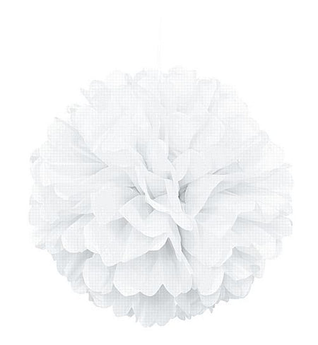 White Pom Pom Tissue Value Decoration - 40cm