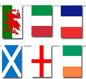 6 Nations Cloth Flag Bunting - 6m