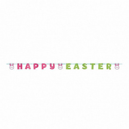Happy Easter Glitter Letter Ribbon Banner