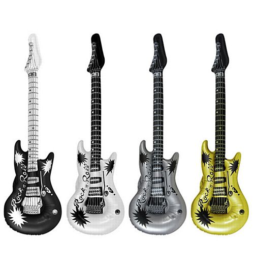 Inflatable Rock & Roll guitar - Assorted colours - 1.06m - each