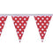 Red and White Polka Dot, Cloth Flag Bunting - 10m - 24 Flags