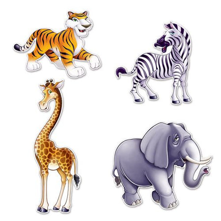 Jungle Animal Cutouts - Pack of 4