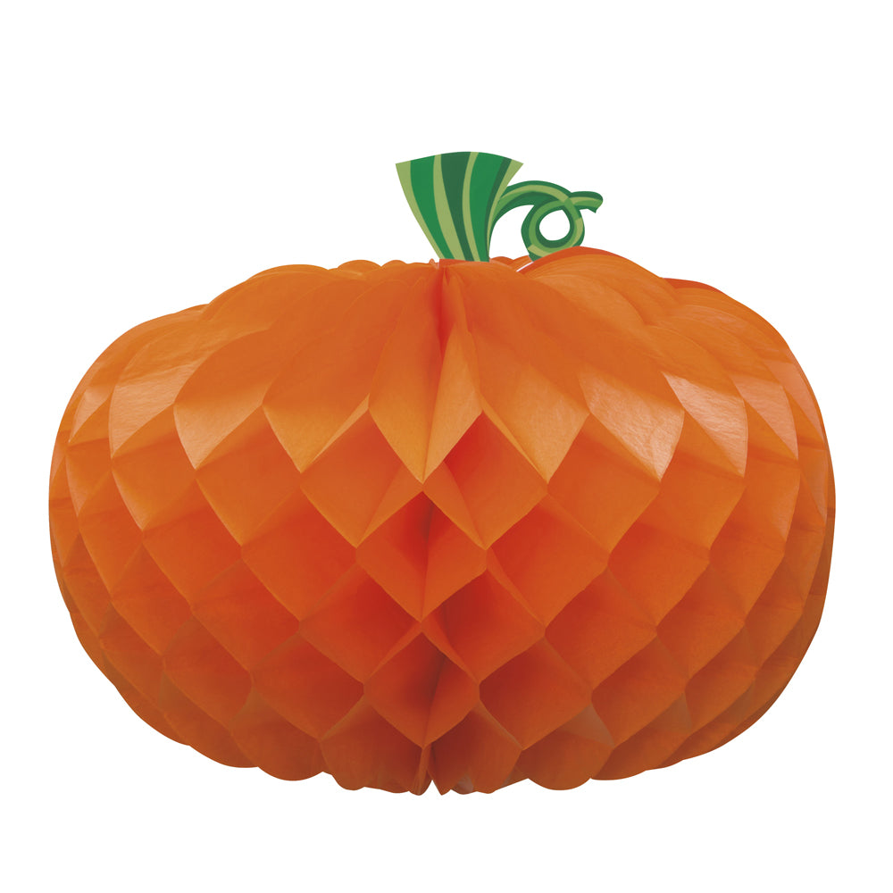 Tissue Pumpkin Shaped Honeycomb Centrepiece - 27cm