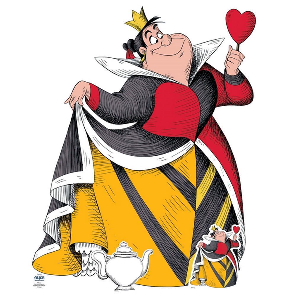 Vintage Alice in Wonderland Queen of Hearts Cardboard Cutout - 1.15m