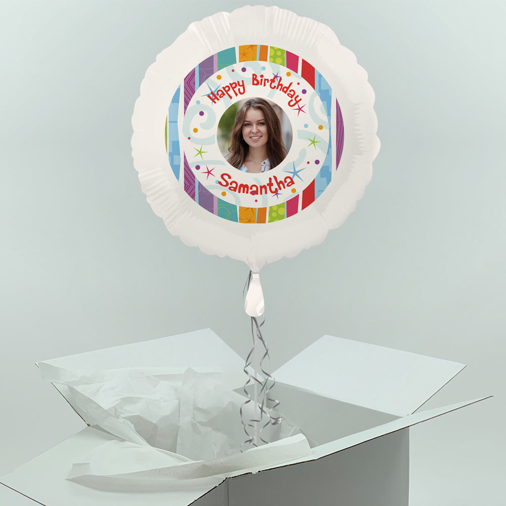 Inflated Personalised Photo Balloon-  Radiant Birthday Design