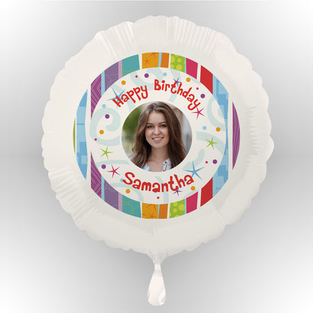 Happy Birthday Personalised Photo Balloon (not inflated)