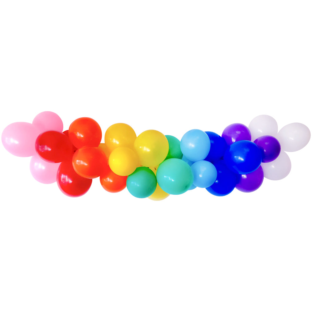 Multi-colour Rainbow Balloon Cluster Cloud Kit - 30 Balloons - 2.5m