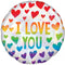 Rainbow Hearts I Love You Foil Balloon - 18