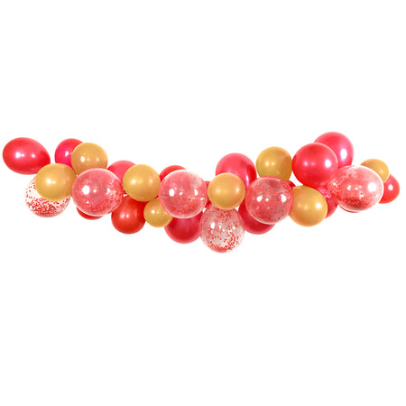 Red & Gold Mix Balloon Arch DIY Kit -  24 Balloons - 2.5m