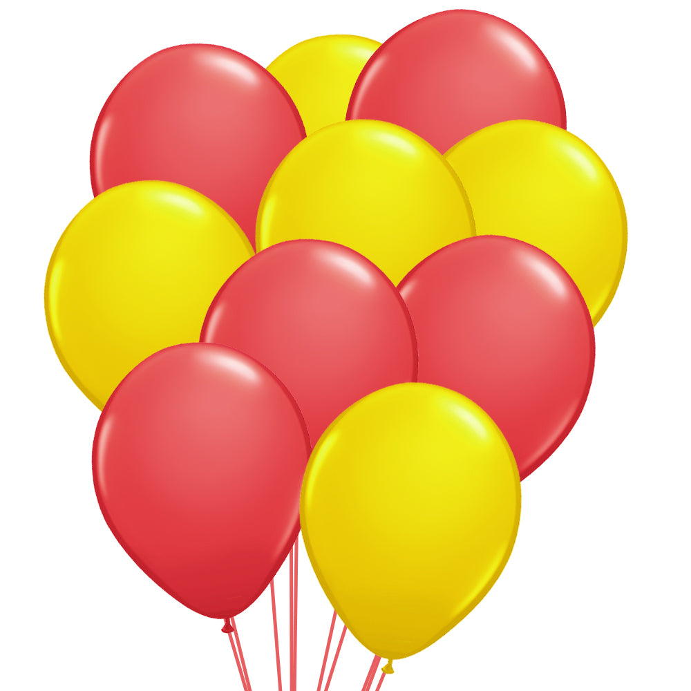 Red & Yellow Latex Balloons - 10" - Pack of 50