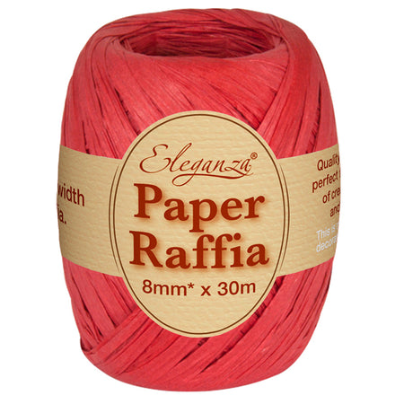 Roll of Red Paper Raffia - 30m