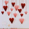 Red and Pink Paper Heart Decorations - Pack of 16