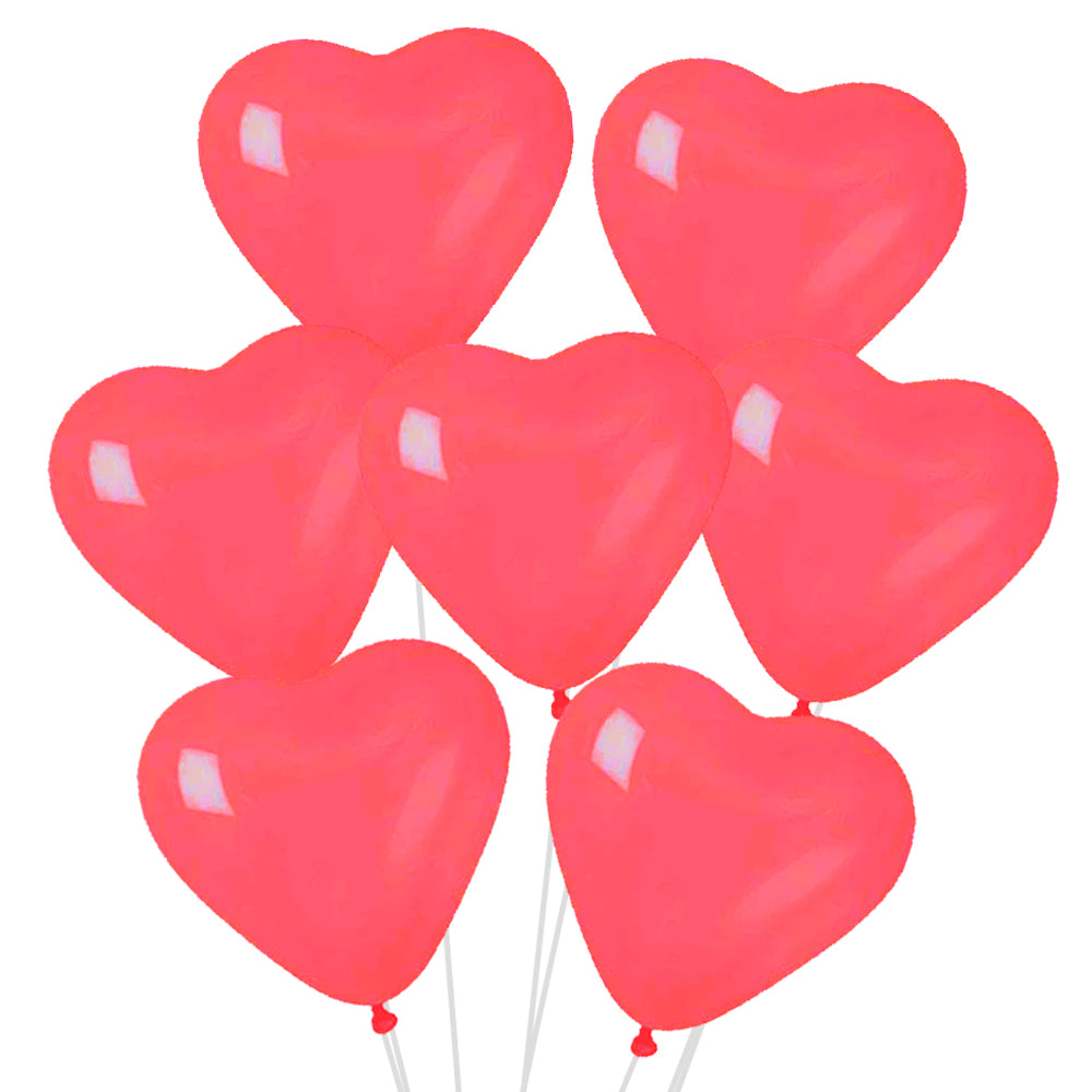 Red Heart Shaped Latex Balloons - 15" - Pack of 50