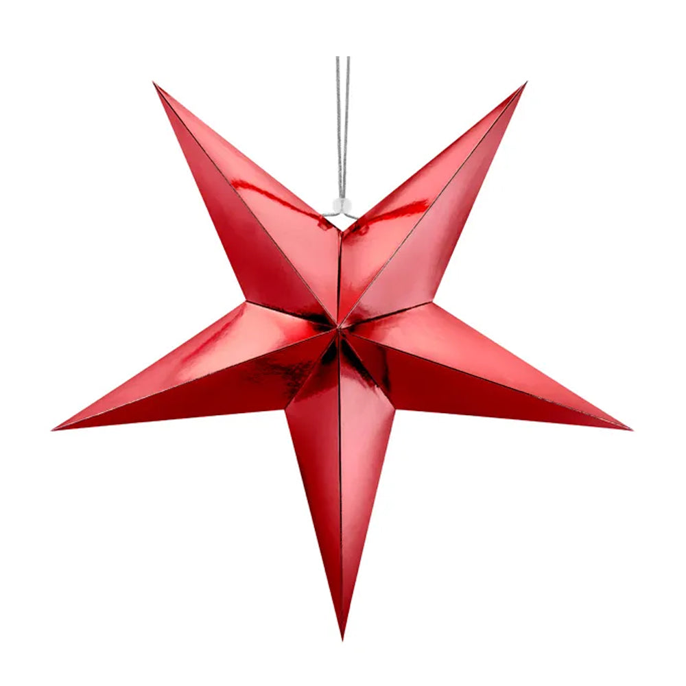 Large Metallic Red Star Decoration - 70cm