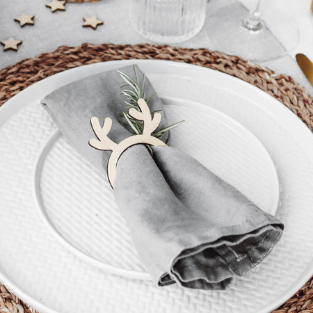 Reindeer Wooden Napkin Rings - Pack of 6